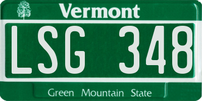 VT license plate LSG348