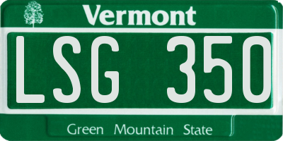 VT license plate LSG350