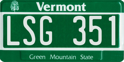 VT license plate LSG351