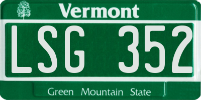 VT license plate LSG352