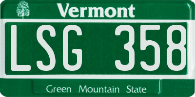VT license plate LSG358
