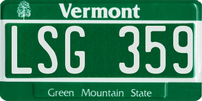 VT license plate LSG359