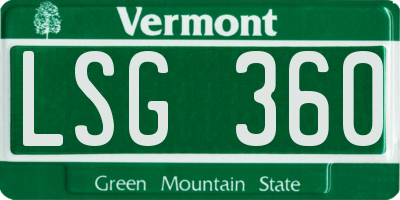 VT license plate LSG360
