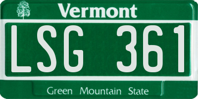 VT license plate LSG361