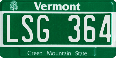 VT license plate LSG364