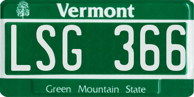 VT license plate LSG366