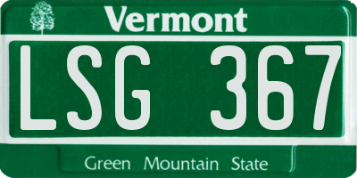 VT license plate LSG367