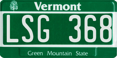 VT license plate LSG368