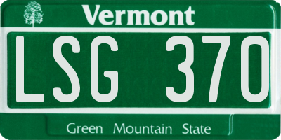 VT license plate LSG370