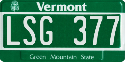 VT license plate LSG377