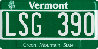 VT license plate LSG390