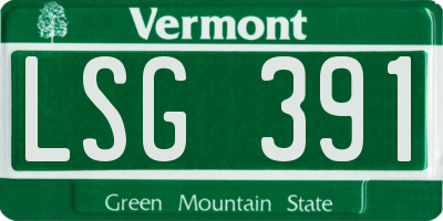 VT license plate LSG391