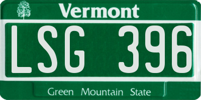 VT license plate LSG396
