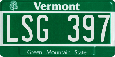 VT license plate LSG397