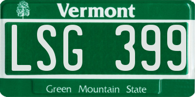 VT license plate LSG399
