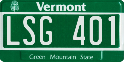 VT license plate LSG401