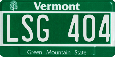 VT license plate LSG404