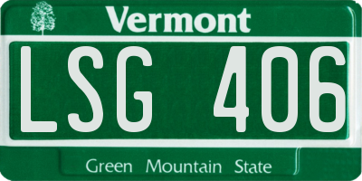 VT license plate LSG406