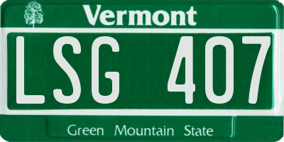 VT license plate LSG407