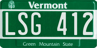 VT license plate LSG412