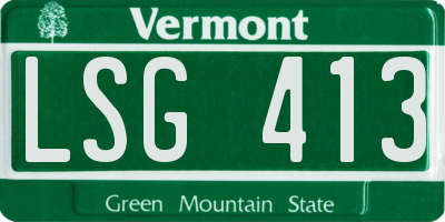 VT license plate LSG413