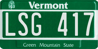 VT license plate LSG417