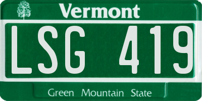 VT license plate LSG419