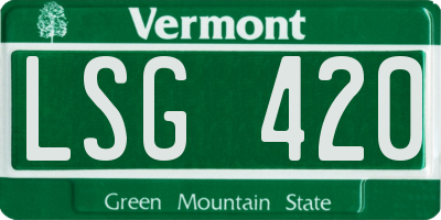 VT license plate LSG420