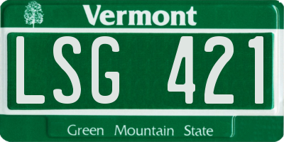 VT license plate LSG421