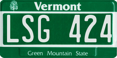 VT license plate LSG424