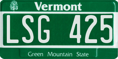 VT license plate LSG425