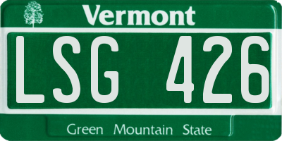 VT license plate LSG426