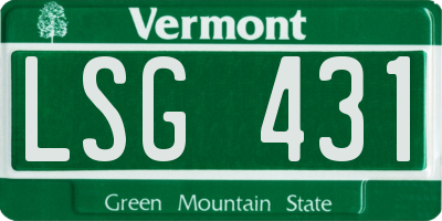 VT license plate LSG431