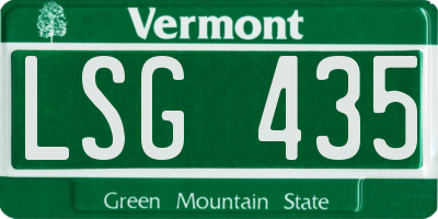 VT license plate LSG435