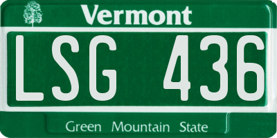 VT license plate LSG436