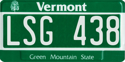 VT license plate LSG438
