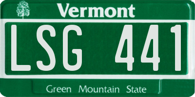 VT license plate LSG441