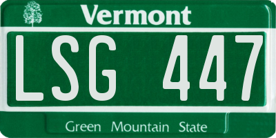 VT license plate LSG447