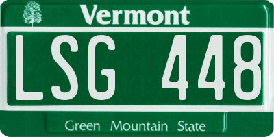 VT license plate LSG448