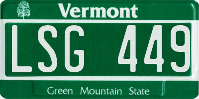 VT license plate LSG449