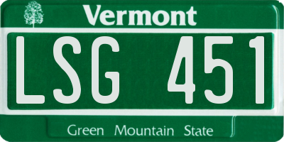 VT license plate LSG451