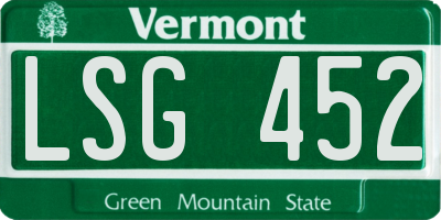 VT license plate LSG452