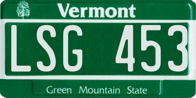 VT license plate LSG453