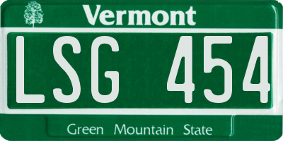 VT license plate LSG454