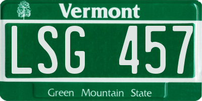 VT license plate LSG457