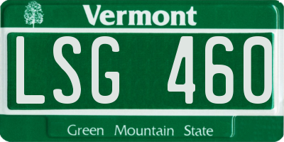 VT license plate LSG460