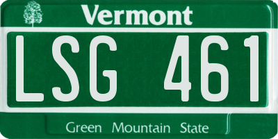 VT license plate LSG461