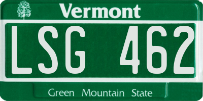 VT license plate LSG462