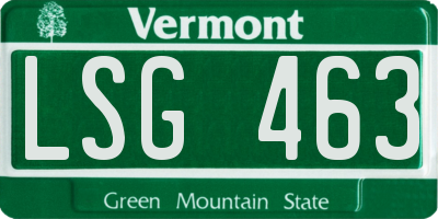 VT license plate LSG463