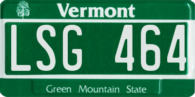 VT license plate LSG464